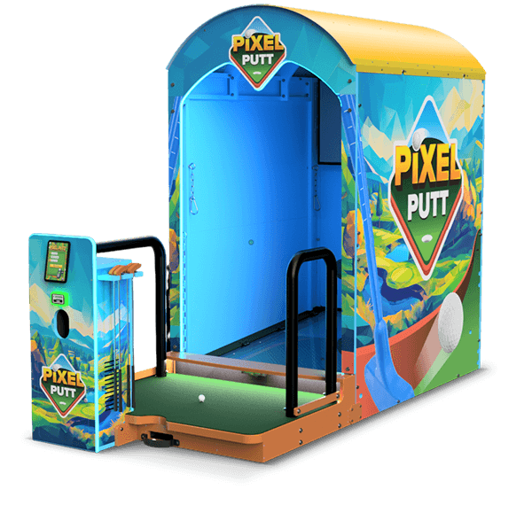 Pixel Putt digital mini golf machine assembly - compact arcade golf game